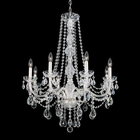 Schonbek Chandelier, Candelabra Chandelier, Contemporary Crystal Chandelier, Wide Chandelier, Schonbek Lighting, Types Of Ceilings, Crystal Candelabra, Romantic Era, Candelabra Chandeliers