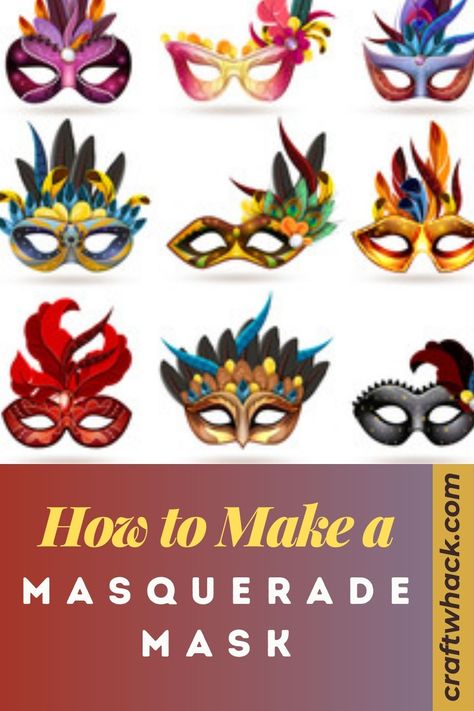 Masquerade masks are so pretty and can so fun to make. You can leave them on display or you can make one for your Holloween costume. Either way, you'll enjoy making these masks. You can even make it a fun family project and then take silly pictures with the kids. Whatever you decide to do, i'm sure you'll have fun doing it. Follow the link for instructions.. #MasqueradeMasks #HolloweenCostume #DIYcraft Diy Masquerade Mask Template, Mascarade Mask Diy, Mardi Gras Mask Diy, Paper Mache Mask Diy, Masquerade Mask Template, Diy Masquerade Mask, Diy Glasses, Paper Mache Mask, Mask Shapes