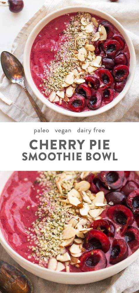 Cherry Smoothie Bowl, Smoothie Bowl Vegan, Paleo Recipies, Vegan Smoothie Bowl, Breakfast Smoothie Bowl, Seasonal Eating, Smoothies Vegan, Cherry Smoothie, Breakfast Goodies