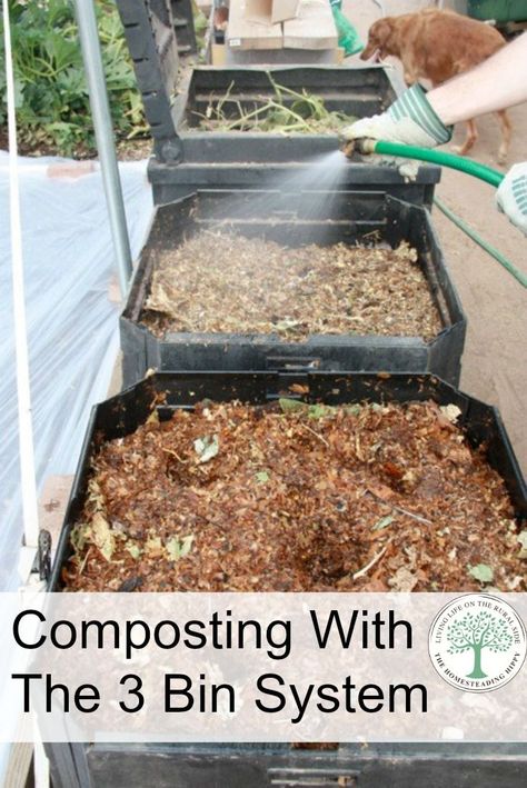 3 bin system pinterest Earthworm Farm, Start Garden, Composting System, Garden Witch, Diy Compost, Compost Soil, Worm Composting, Backyard Gardening, Organic Vegetable Garden