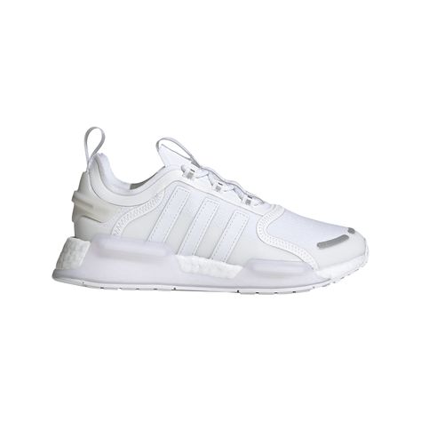 adidas Womens NMD_V3 - White / Grey / Silver Tactical Technology, White Nmd, Nmd Adidas Women, Adidas Nmd_r1, Nmd Adidas, Customized Shoes, Adidas Originals Nmd R1, 2023 Aesthetic, Plastic Lace