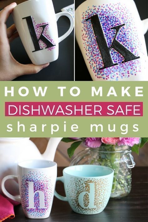 Sharpie Mug Designs, Cute Diy Crafts, Easy Gifts To Make, Diy Para A Casa, Sharpie Mugs, Diy Sharpie Mug, Easy Gift Idea, Sharpie Crafts, Sharpie Mug