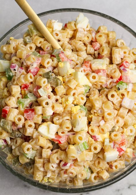 The Best Macaroni Salad, Bacon Pasta Salad, Macaroni Salads, Batch Baking, Creamy Peas, Creamed Cucumbers, Restaurant Copycat Recipes, Best Macaroni Salad, Mac Salad