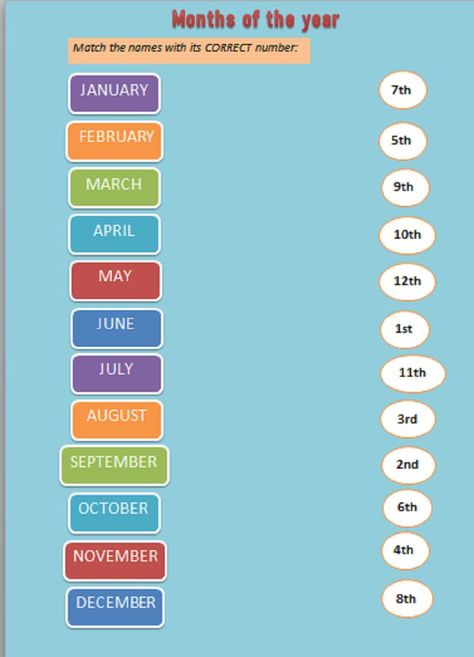 Months Of The Year Worksheet Preschool, Month Of The Year Worksheet, Colors For Each Month, Common English Words, Phonics Sounds Chart, Writing Worksheets Kindergarten, Preschool Prewriting, Vocabulary Ideas, Maths Worksheet