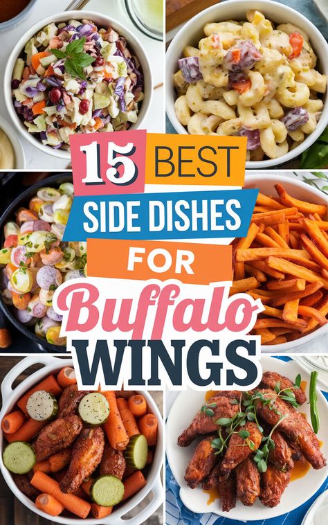 15 Mouthwatering Side Dishes to Serve With Buffalo Wings 🍗🔥 #BuffaloWings #SideDishes #Yummy Sides For Buffalo Wings, Sides For Hot Wings, Wings Side Dishes, Side Dishes For Wings, Sides For Wings, Sides For Chicken Wings, Cajun Wings, Ranch Wings, Teriyaki Wings