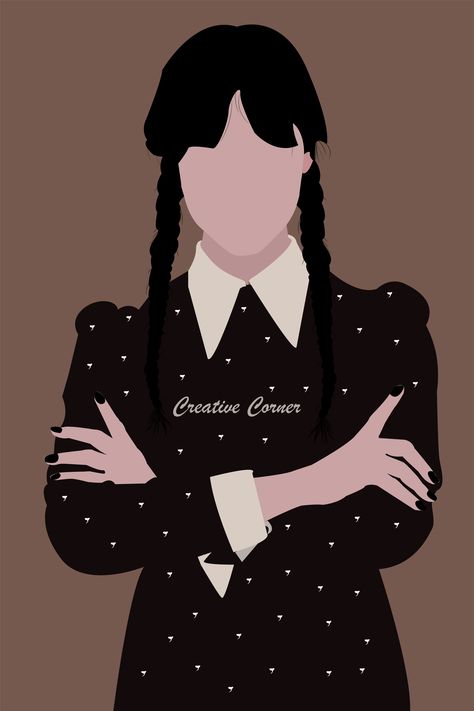 Wednesday Addams Illustration, Wednesday Illustration, Hunter Illustration, Addams Wednesday, All About Me, Instagram Logo, Addams Family, Wednesday Addams, Jenna Ortega