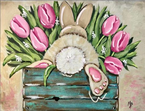 Hometown Paints Spring Painting Ideas, Dragonfly Painting, Easter Paintings, Windows Display, Bunny Painting, Sip N Paint, Easter Projects, Spring Bunny, Canvas Painting Designs