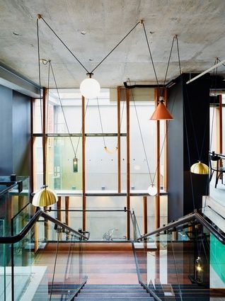 Alex Hotel by Arent&Pyke with Spaceagency Alex Hotel, Pulley Pendant Light, Urban Hotels, Geometric Shapes Art, Industrial Pendant Lights, Space Architecture, Modular System, Hotel Decor, Shape Art