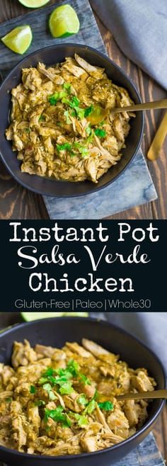 The most AMAZING Tomatillo Salsa Verde Sauce is thrown into your Instant Pot or Slow Cooker with chicken for a super simple and flavorful dinner. #instantpot #paleo #whole30 Instant Pot Salsa Verde Chicken, Salsa Verde Sauce, Instant Pot Salsa, Batch Cooking Recipes, Tomatillo Salsa Verde, Chicken Salsa, Homemade Salsa Verde, Verde Chicken, Tomatillo Sauce