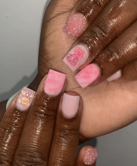 Cute Nail Styles, Cute Short Nails Acrylic, Nails Acrylic Ideas, Short Nails Acrylic, Styles For Kids, Acrylic Ideas, Cute Short Nails, Colored Acrylic, Colored Acrylic Nails