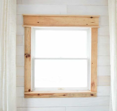 How to Upgrade Your Windows With Craftsman Style Trim - Sand Art Terrarium, Craftsman Trim Window, Wood Window Trim, Craftsman Style Windows, Craftsman Style Trim, Craftsman Window Trim, Diy Window Trim, Small Bathroom Window, Countertop Makeover