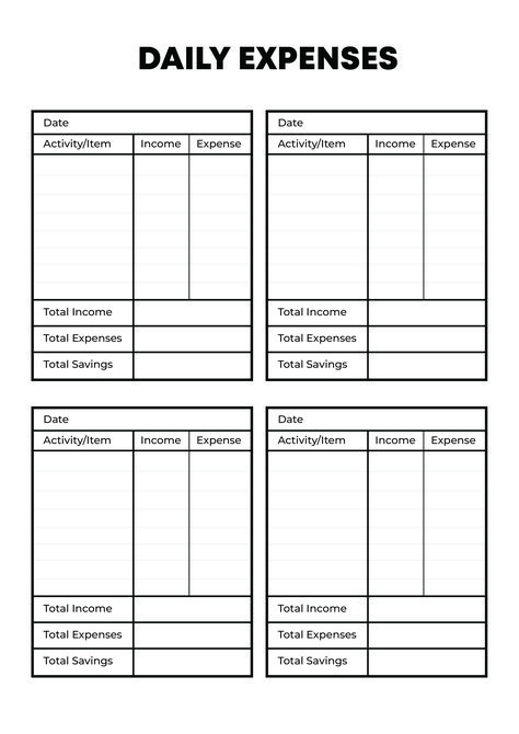 Here’s your indispensable financial tracking tool, a.k.a., our Daily Expenses Planner! Record each date, activity, income, and expense with meticulous detail. Witness the prowess of well-organized finances as you observe real-time total income, total expenses, and total savings calculations. Take charge of your financial journey and download ‘Daily Finance’ from www.theprintables.in to experience the power of effective financial management. Business Income And Expense Sheet, Income Outcome Planner, Daily Expenses Template, Daily Budget Planner, Product Pricing Worksheet, Date Activity, Organized Finances, Daily Expenses, Track Expenses