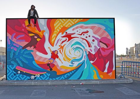 Urban Dubai on Behance Abstract Mural Wall Street Art, Mural Street Art, Urban Art Painting, Wall Street Art, Street Wall Art, Street Mural, School Murals, Graffiti Murals, Murals Street Art