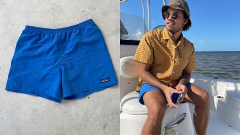 Patagonia Baggies review: The 5-inch shorts and swim trunks are worth it - Reviewed Baggies Outfit, Patagonia Outfit Mens, Patagonia Summer, Patagonia Outfit, Patagonia Baggies, Patagonia Shorts, Adventure Outfit, Hiking Pants, Mens Swim Trunks