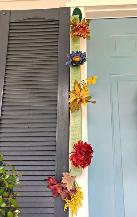 Hydrangea Wreath Diy, Diy Front Door, Fall Primitives, Front Door Decorations, Fall Front Door Decor, Farmhouse Style Wreath, Mother Daughter Projects, Dollar Tree Fall, Easy Diy Wreaths