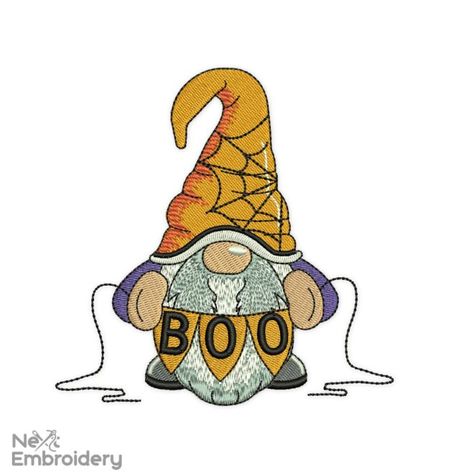 Halloween Gnome Drawing, Gnome Embroidery, Halloween Embroidery Designs, Halloween Gnome, Embroidery Template, Embroidery Design Download, Halloween Embroidery, Fall Design, Digital Embroidery