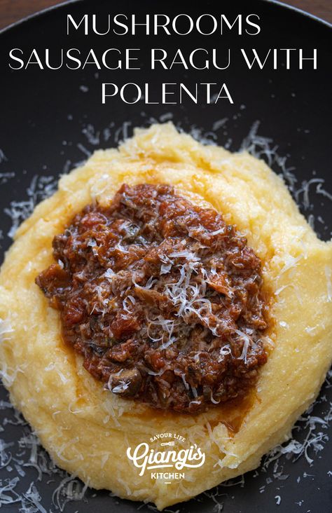 Polenta Ideas, Instant Polenta, Cheese Polenta, Sausage Ragu, Mushroom Ragu, How To Cook Polenta, Quick And Easy Meals, Polenta Recipes, Whats For Lunch