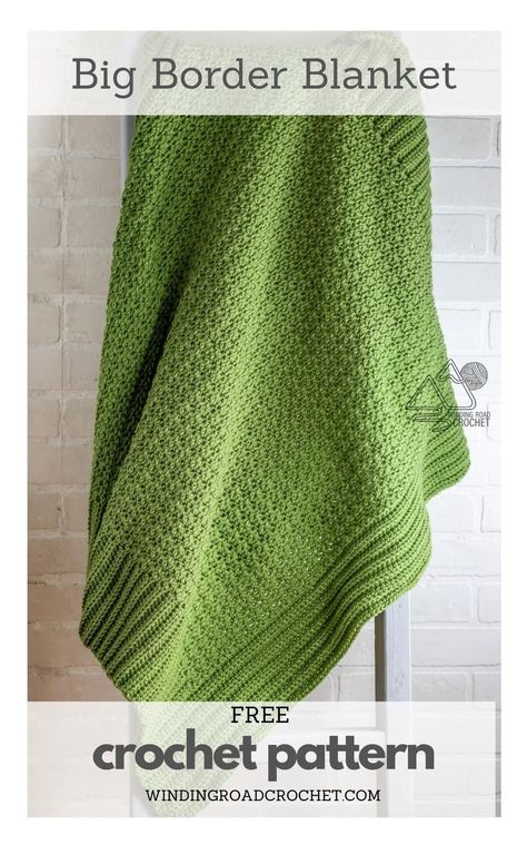 Green Crochet Blanket, Crochet Bunny Blanket, Winding Road Crochet, Crochet Blanket Border, Chunky Yarn Crochet, Free Baby Blanket Patterns, Crochet Throw Pattern, Bunny Blanket, Crochet Baby Blanket Free Pattern