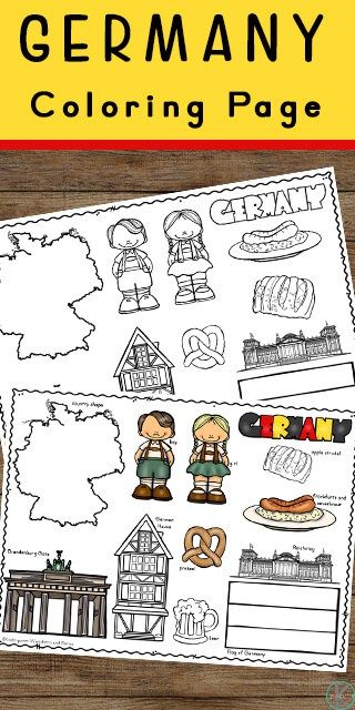 FREE Germany Coloring Page - Children will have fun learning about Germany and its culture with this FREE Printable Germany Coloring Page for preschool, pre k, kindergarten, first grade, 2nd grade, 3rd grade, 4th grade, and 5th grade kids. Germany Crafts For Preschool, Germany Activities, Germany Crafts, Germany Classroom Theme, Germany Crafts For Kids, German Activities, Christmas In Germany Crafts For Kids, Germany Coloring Pages, Germany Unit Study