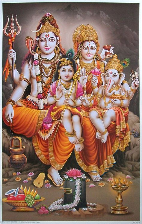 Shiva, Parvathi, Ganesha, and Muruga Shiv Pariwar, Hindu Cosmos, God Blessings, Shiva Shankar, Access Bars, Lord Mahadev, Lord Murugan Wallpapers, Baby Ganesha, Shiva Family