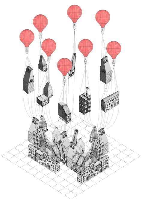 Axonometric Drawing, Invisible Cities, Architecture Collage, Concept Diagram, Architecture Graphics, Diagram Architecture, Model Drawing, Architecture Illustration, Architecture Portfolio