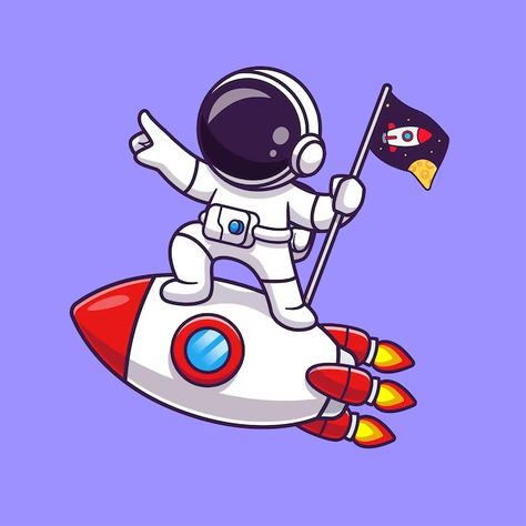 Catalyststuff | Freepik Astronaut Character, Illustration Science, Cute Astronaut, Space Drawings, Space Games, Vector Icons Illustration, Shirt Prints, Technology Icon, Game Character Design