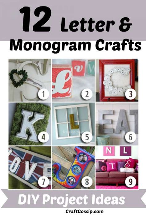 12 Letter And Monogram Craft Ideas – Home and Garden  #crafts #DIY #homedecor Married Af, Diy Monogram, Iron On Letters, Garden Crafts Diy, Letter Gifts, Crafts To Make And Sell, Letter A Crafts, Crafts For Kids To Make, Easy Crafts For Kids