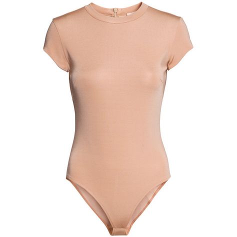 H&M Short-sleeved body (£15) ❤ liked on Polyvore featuring intimates, shapewear, tops, bodysuit, body, shirts and powder beige Real Estate Outfits, Body Shirt, 3d Clothing, Wardrobe Capsule, Bodysuit Tops, Bathing Suits One Piece, Shapewear Tops, Ballet Fashion, H&m Shorts