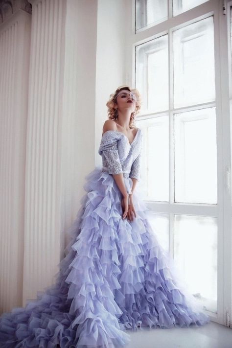 Periwinkle Wedding Dress, Periwinkle Wedding, Vintage Haute Couture, Haute Couture Paris, Gala Dresses, Lilac Color, Fashion Event, Wedding Looks, Color Collection