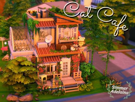 Sims 4 Cat, Vibe Bathroom, Bright Living Room, Japanese Cat, Countryside House, Cat Cafe, Sims 4 Build, Island Living, Grandmas House