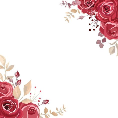 Bouquet of maroon rose flower border, on white background. Wedding invitation wallpaper, stationery, fashion prints. Eucalyptus roses Invitation Wallpaper, Maroon Background, Background Wedding, Brown Wedding, Flower Border, Floral Background, Dusty Rose, Rose Flower, Fashion Prints