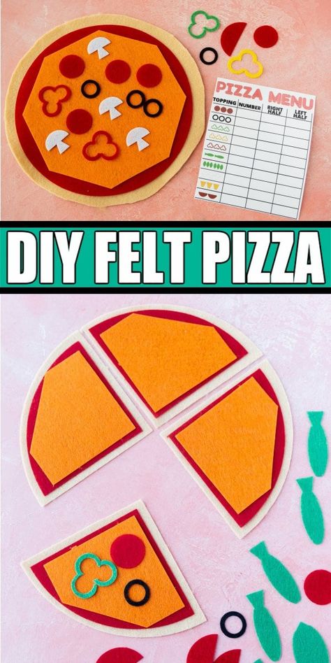 Pre K Felt Activities, Felt Dramatic Play Easy Diy, Diy Felt Pizza, Pizza Games For Kids, Felt Pizza Diy, Pizza Crafts For Kids, Pizza Activities For Preschool, Diy Board Games For Kids, Food Games For Kids