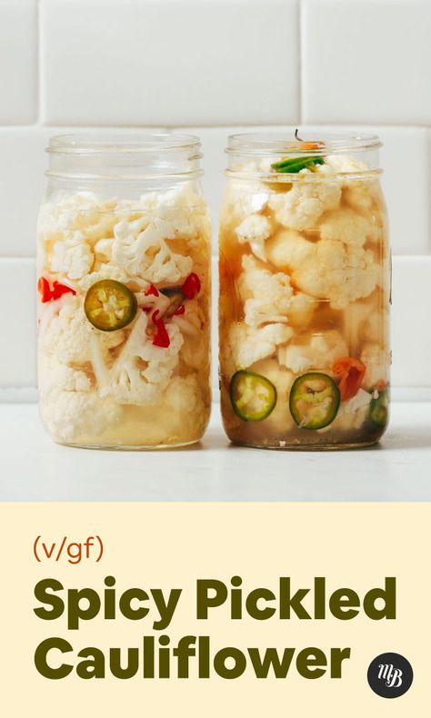 Spicy Pickled Cauliflower (Escabeche)! #recipe #minimalistbaker #pickled #plantbased #glutenfree Spicy Pickled Cauliflower, Escabeche Recipe, Quick Pickled Vegetables, Pickled Vegetables Recipe, Pickled Cauliflower, Spicy Cauliflower, Quick Pickled, Minimalist Baker, Pickled Veggies