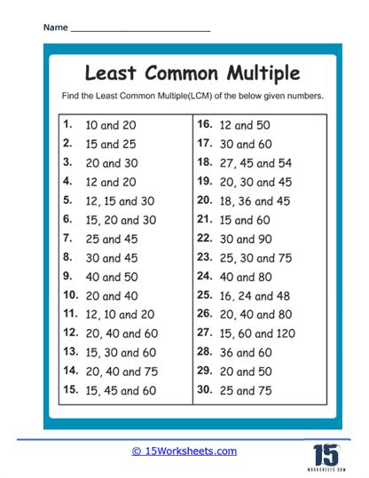 LCM of Sets Worksheet - 15 Worksheets.com Hcf And Lcm Worksheet Grade 4, Hcf Worksheets For Grade 5, Hcf And Lcm Worksheet For Class 5, Lcm Worksheets For Grade 5, Hcf And Lcm Worksheet, Lcm Worksheet, Mixed Fractions Worksheets, Multiplying Fractions Worksheets, Lcm And Gcf