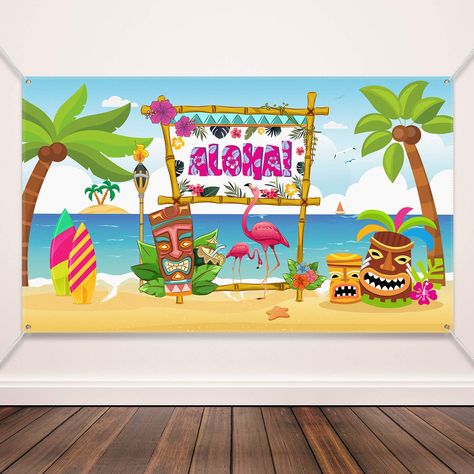 PRICES MAY VARY. Satisfied size: the aloha party banner is 185 x 110 cm/ 72.8 x 43.3 inches and it is large enough for the aloha party decorations and for photography at your party, adding an extra touch to party theme Durable material: the aloha luau party banner backdrop is made of durable polyester fabric, which is light weight, washable and tear-resistant; It can be folded and easy to carry Easy to use: the aloha party banner has 1 large section, along with 20 feet/ 6 m string, easy to hang Aloha Party Decorations, Hawaii Decorations, Party Photo Booth Backdrop, Beach Backdrop, Luau Party Supplies, Luau Party Decorations, Aloha Party, Fest Temaer, Hawaiian Party Decorations