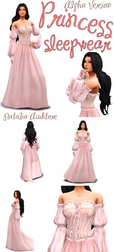 Princess sleepwear | Natalia-Auditore on Patreon Sims 4 Cc Maxis Match Clothing Royal, Sims 4 Cc Dark Clothes, Ts4 Royal Cc, Sims 4 Royal Cc, Sims Princess, Natalia Auditore, Royalty Dresses, Princess Sleepwear, Sims 4 Wedding Dress