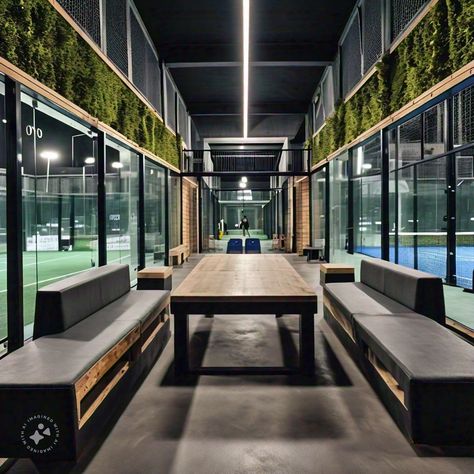 Pickleball Court Design, Tennis Club House, Tennis Bar, Paddle Court, Indoor Tennis Court, Dream House Pictures, Soccer Center, Indoor Sports Court, Pickleball Courts