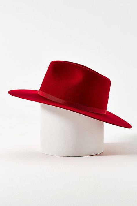 Wool Spot clean Imported | Lucy Wool Fedora by San Diego Hat Co. in Red, Women's at Anthropologie Red Wide Brim Hat, San Diego Hat, Wool Fedora, Wide Brimmed Hats, Brim Hat, Shoes Men, Panama Hat, Panama, Fedora