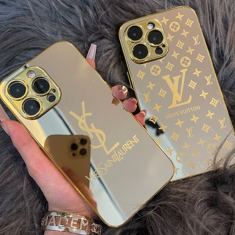 Mirror Golden Yes Love Phonecase *ONCE RECEIVED, REMOVE THE PLASTIC LAYER* Louis Vuitton Phone Case, Phone Case Monogram, Girly Iphone Case, Luxury Iphone Cases, Bling Phone Cases, Produk Apple, Buy Mirror, Girly Phone Cases, Luxury Phone Case