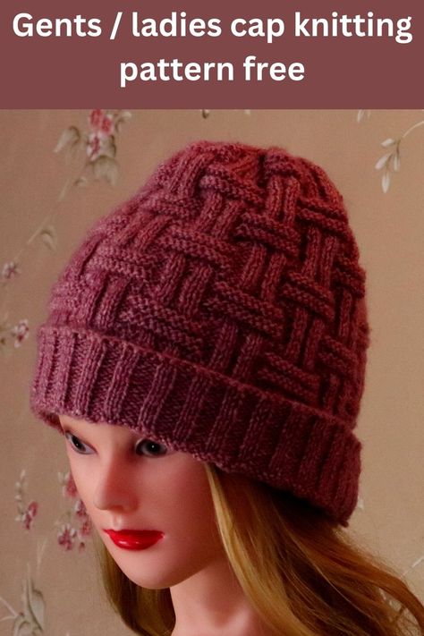 knitting pattern cap Knitted Ladies Hats, Free Knitting Patterns Hats For Women, Slouch Beanie Knitting Pattern Free, Women's Knitted Hats Free Pattern, Free Beanie Knitting Patterns Women, Knitted Caps Women Free Pattern, Dk Beanie Knitting Pattern Free, Adult Beanie Knitting Pattern, Knitting Hat Patterns Free