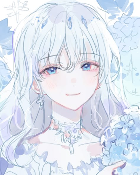 Anime Princess Art, White Hair And Blue Eyes, Demon Dragon, Anime White Hair, Manhwa Art, Blue Anime, Arte Inspo, Anime Princess, 영감을 주는 캐릭터