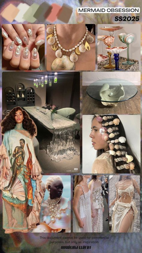 MERMAID OBSESSION | Spring Summer 2025 - Fashion & Trend Colors by Angélina Cléret - This document cannot be used for commercial purposes, but only as inspiration. #trendforecasting #angelinacleret #2025 #springsummer #SS25 #fashioninspiration #color2025 2025 Color Trends, Product Development Design, 2025 Trends, Fashion Accessories Trends, Color Trends Fashion, Trend Forecasting, Fashion Trend, Color Trends, Trending Accessories