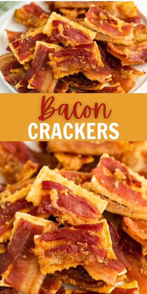 Cream Cheese Bacon Crackers, Ritz Bacon Brown Sugar, Bacon Wrapped Club Crackers, Bacon Crackers Brown Sugar, Bacon Crackers, Spicy Crackers, Bacon Cracker, Hush Puppies Recipe, Homemade Bacon