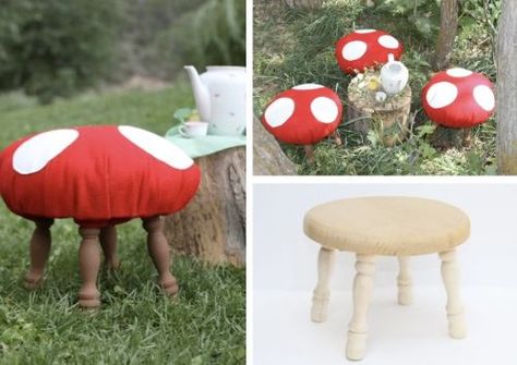 Diy Toadstool, Woodland Room, Mario Room, Woodland Bedroom, Fairy Bedroom, Fairy Room, Fairy Nursery, Creative Gardening, Woodland Theme