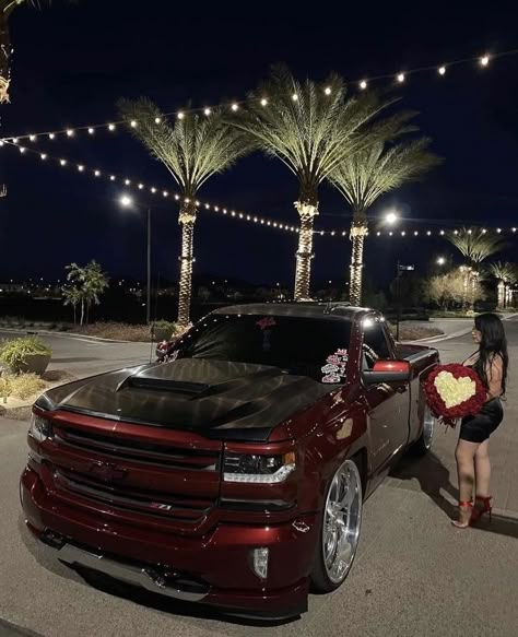 Silverado Truck Aesthetic, Red Chevy Trucks, Low Trucks Chevy, Cuh Trucks, Mamalona Truck, Low Trucks Wallpaper, Takuache Truck, Low Rider Trucks, Mexican Trucks