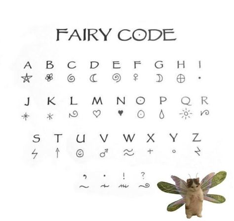 Word Search Tattoo, Fairy Code Alphabet, Fairy Alphabet Code, Fairy Language, Fairy Codes, Alphabet Fairy, Symbol Language, Fairy Code, Fairy Alphabet