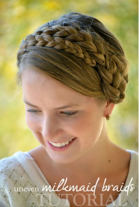 Uneven Milkmaid Braids Tutorial - 5 minutes tops Milkmaid Braid Tutorial, Hair Texture Spray, Pentecostal Hair, Braid Crown Tutorial, Black Hair Types, Milkmaid Braid, Ag Hair Products, Fancy Hair, Diy Braids