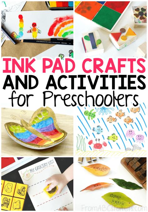 Kick your preschooler's creativity into gear with these ink pad craft and activity ideas! Such a perfect way to work on those fine motor skills! #preschool #colors #craftsforkids Fine Motor Skills Preschool, Librarian Ideas, Motor Skills Preschool, Kids Sensory Activities, Home Preschool, Kids Activities At Home, Holiday Activities For Kids, Kids Activity Table, Sensory Activities Toddlers