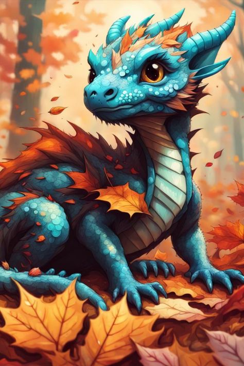 AI art made on NightCafe. Fall Dragon, Dragon Wallpapers, Autumn Animals, Animals Cute, Drake, Animal Art, Wallpapers, Animals, Art