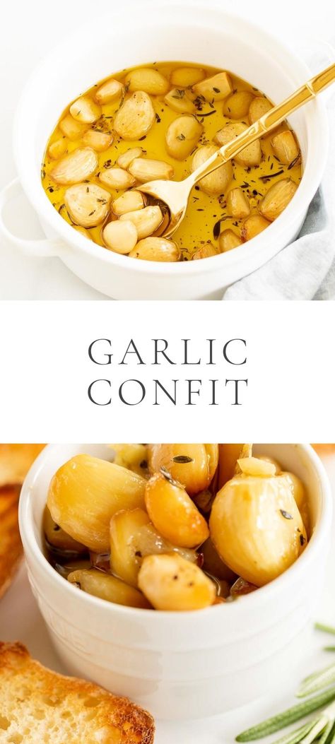 Roasted Garlic Recipe, Confit Recipes, Holiday Dinner Recipes, Make Ahead Brunch, Garlic Confit, Holiday Dinner Table, Julie Blanner, Baked Garlic, Homemade Seasonings